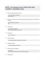 NYPD 1st trimester  exam QUESTION  AND CORRECT  ANSWERS 2023