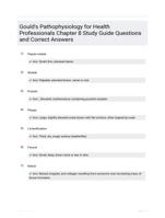 Gould's Pathophysiology for Health Professionals Chapter 8 Study Guide Questions and Correct Answers