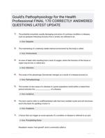 Gould's Pathophysiology for the Health Professional FINAL 170 CORRECTLY ANSWERED QUESTIONS LATEST UPDATE