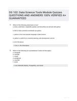 DS 102: Data Science Tools Module Quizzes EXAM QUESTIONS (57 TERMS) WITH VERIFIED DEFINITIONS UPDATED 2024