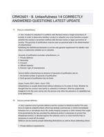 CRW2601 - 8. Unlawfulness 14 CORRECTLY ANSWERED QUESTIONS LATEST UPDATE