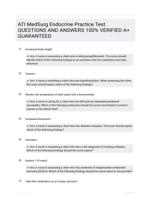 ATI MedSurg Endocrine Practice Test QUESTIONS AND ANSWERS 100% VERIFIED A+ GUARANTEED