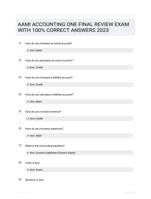 AAMI ACCOUNTING ONE FINAL REVIEW EXAM WITH 100% CORRECT ANSWERS 2023