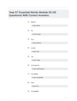 Year 07 Essential Words Module 05 |30 Questions| With Correct Answers.