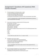 Assignment 6 Questions |49 Questions| With Correct Answers.