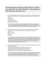 Fundamentals of Nursing 10th Edition by Taylor, Lynn, Bartlett Test Bank Chapter 1-46 Questions And Answers| Answers Key