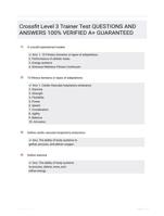 Crossfit Level 3 Trainer Test QUESTIONS AND ANSWERS 100% VERIFIED A+ GUARANTEED