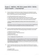 Exam 2 - NR324 / NR 324 (Latest 2023 / 2024) : Adult Health I - Chamberlain