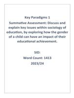 Key Paradigms 1 Essay, primary education