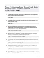 Texas Pesticide Applicator General Study Guide Exam  Questions And Answers 100% Correct(GRADED  A+)