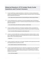 Maternal Newborn ATI B retake Study Guide Questions and Correct Answers