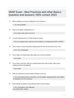 SNSP Exam - Best Practices and other Basics Question and answers 100% correct 2023