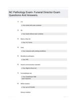 NC Pathology Exam- Funeral Director Exam Questions And Answers.