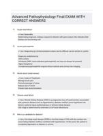 Advanced Pathophysiology Final EXAM WITH CORRECT  ANSWERS