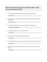 NFHS Volleyball Test Review exam with 100% correct answers 2024