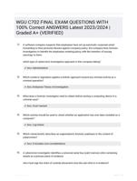 WGU C702 FINAL EXAM QUESTIONS WITH 100% Correct ANSWERS  Latest 2023/2024 | Graded A+ (VERIFIED)