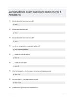 Jurisprudence Exam questions QUESTIONS & ANSWERS