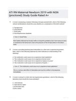 ATI RN Maternal Newborn 2019 with NGN (proctored) Study Guide Graded A+