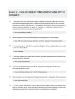 Exam 2 - NCLEX QUESTIONS QUESTIONS WITH ANSWER