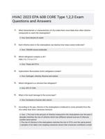 EPA 608 CORE QUESTIONS AND ANSWERS 100% VERIFIED A+ GUARANTEED