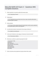 Maryville NURS 623 Exam 4  Questions With Complete Solutions