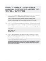 Custom: GI PHARM 6/15/20 ATI Practice Assessment QUESTIONS AND ANSWERS 100% VERIFIED A+ GUARANTEED