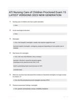 ATI Nursing Care of Children Proctored Exam 15  LATEST VERSIONS 2023 NEW GENERATION