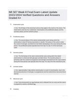 NR 507 Week 8 Final Exam Latest Update 2023/2024 Verified Questions and Answers Graded A+