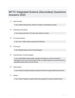 MTTC Integrated Science (Secondary) Questions Answers 2023