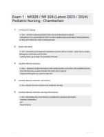 Exam 1 - NR328 / NR 328 (Latest 2023 / 2024) : Pediatric Nursing - Chamberlain