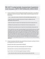 RN VATI Fundamentals Assessment Questions And Answers  (WITH RATIONALES) 2023/2024