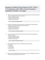 Genesys Certified Cloud Partner (CCP) | 2023 | 115 Questions with 100% Correct Answers | Updated & Verified | 33 Pages