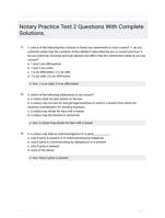 Notary Practice Test 2 Questions With Complete Solutions.