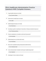 FBLA Healthcare Administration Practice Questions With Complete Answers.