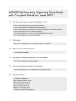 AZPOST Performance Objectives Study Guide with Complete Solutions Latest 2023