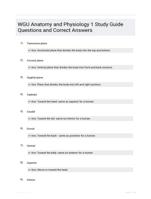 WGU Anatomy and Physiology 1 Study Guide Questions and Correct Answers