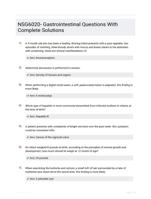 NSG6020- Gastrointestinal Questions With Complete Solutions