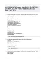 CS1102 UNIT& Graded Quiz EXAM QUESTIONS (20 TERMS) WITH VERIFIED DEFINITIONS UPDATED 2024