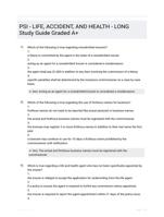 PSI - LIFE, ACCIDENT, AND HEALTH - LONG Study Guide Graded A+