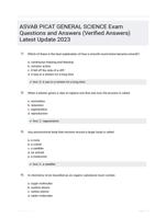 ASVAB PICAT GENERAL SCIENCE Exam Questions and Answers (Verified Answers) Latest Update 2023