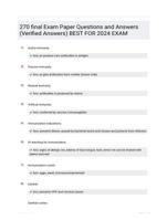 270 final Exam  Paper Questions and  Answers (Verified  Answers) BEST FOR 2024  EXAM 