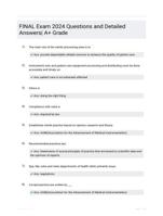 FINAL Exam 2024 Questions and Detailed Answers| A+ Grade