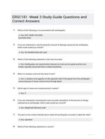 ERSC181 -Week 3 Study Guide Questions and Correct Answers