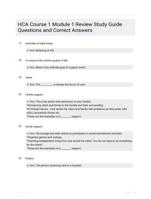 HCA Course 1 Module 1 Review Study Guide Questions and Correct Answers