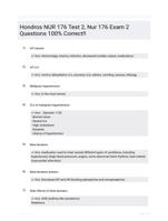 NUR 176 Hondros Test 2, Nur 176 Exam 2 Verified Questions And Answers