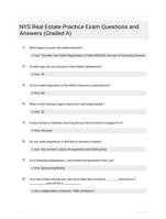 NYS Real Estate Practice Exam  Questions and Answers (Graded A)