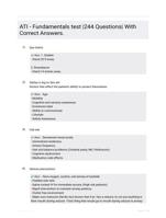 ATI - Fundamentals test |244 Questions| With Correct Answers.