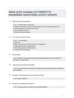 ASHA SLPA modules 23 CORRECTLY ANSWERED QUESTIONS LATEST UPDATE