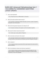 NURS 6501-Advanced Pathophysiology Quiz 1 EXAM QUESTIONS (135 TERMS) WITH VERIFIED DEFINITIONS UPDATED 2024