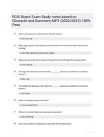 RCIS Board Exam Study notes based on Glowacki and Sommers MP3 (2022/2023) 100% Pass